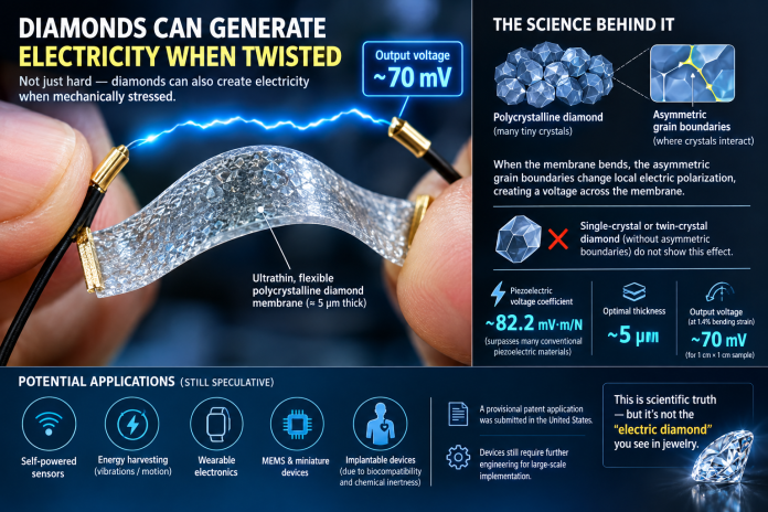 diamond electricity piezoelectric