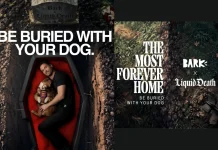 Liquid Death and Bark Reportedly Releasing a Human-Sized Coffin for Pet Owners Liquid Death Bark coffin