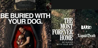 Liquid Death and Bark Reportedly Releasing a Human-Sized Coffin for Pet Owners Liquid Death Bark coffin