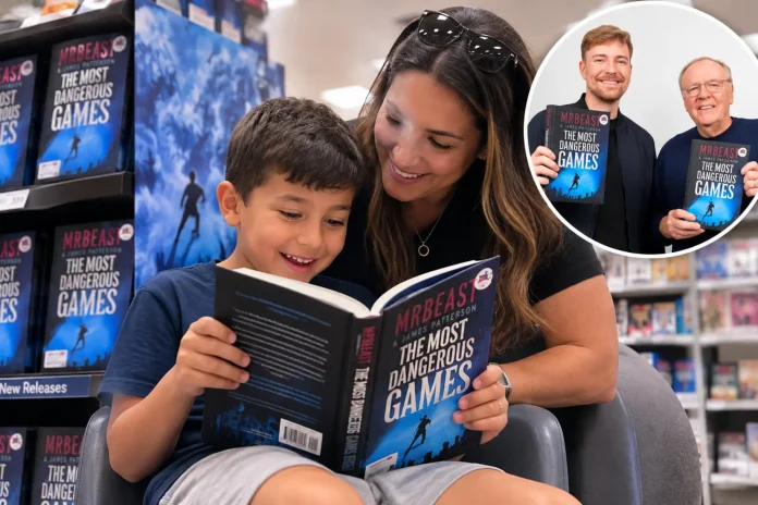 parents record kids reading first time MrBeast James Patterson book