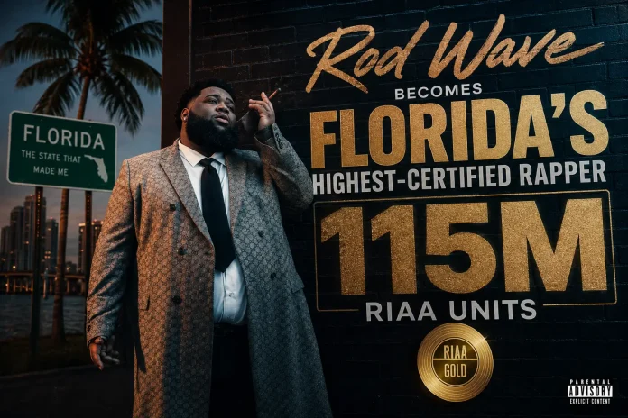 Rod Wave Becomes Florida's Highest-Certified Rapper With 115M RIAA Units