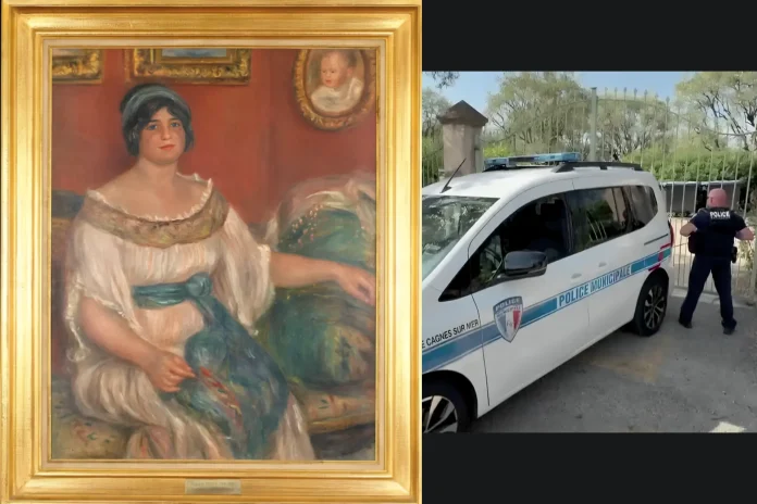 two thieves stole four Renoir paintings 10 million museum France dropped garden