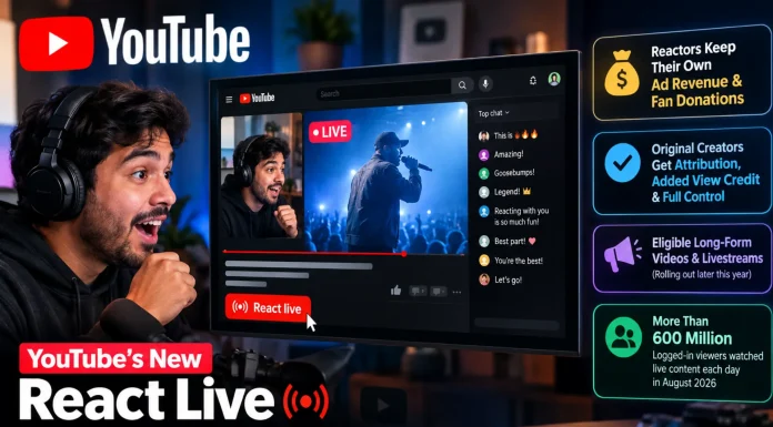 YouTube Reportedly to Let Creators Livestream Reactions and Keep Ad Revenue YouTube reaction stream ad revenue