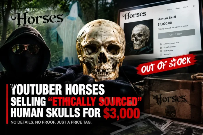 YouTuber Horses human skulls