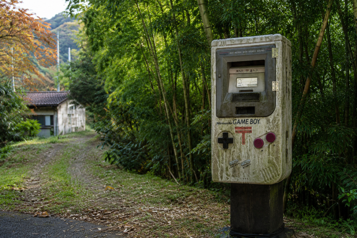giant Game Boy Kagawa Japan mountains Nintendo store mailbox