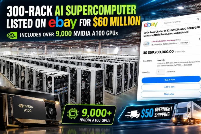 300-rack AI supercomputer eBay Nvidia A100