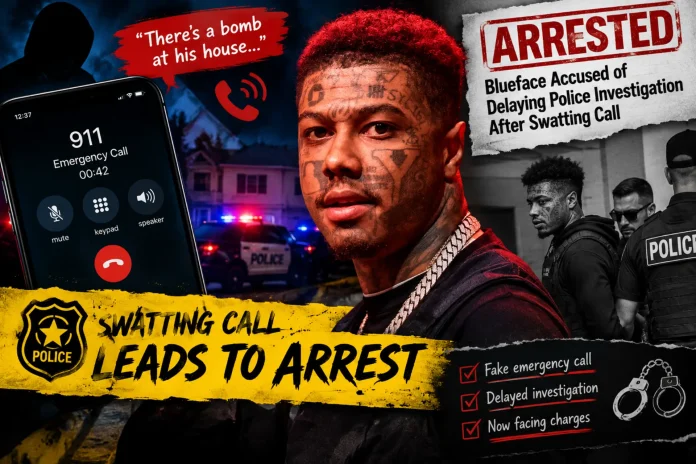 Blueface arrested delaying police investigation swatting