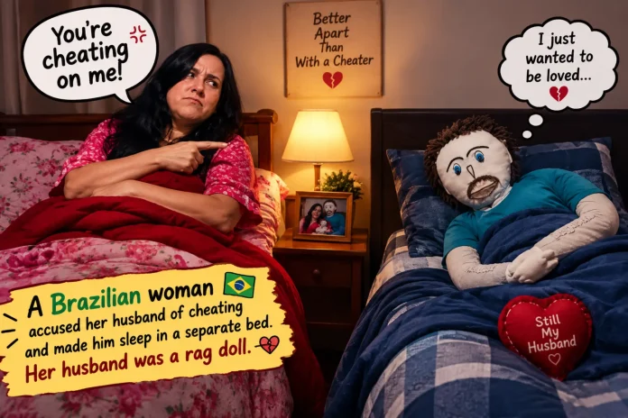 Brazilian woman rag doll husband cheating