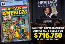 Rare 1941 Captain America Comics No. 1 Sells for $716,750 at Heritage Auctions Rare 1941 Captain America Comics No. 1 Sells for $716,750 at Heritage Auctions