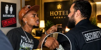 DeenTheGreat Confronts and Threatens Hotel Security Guard Over Restroom Access DeenTheGreat hotel security guard altercation