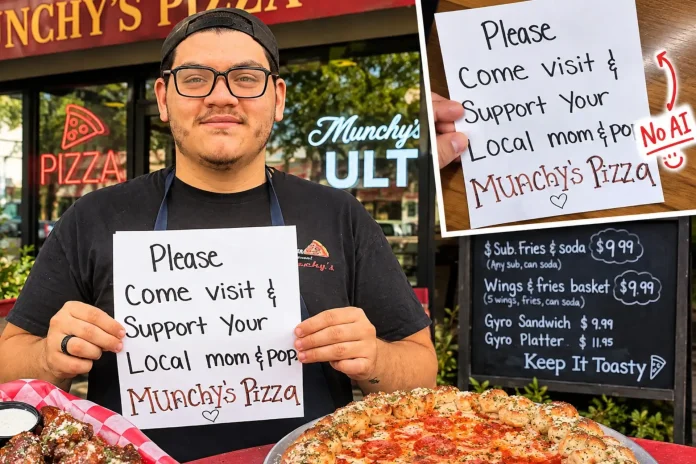Florida Pizza Shop Goes Viral Using Hand-Drawn Ads to Prove No AI