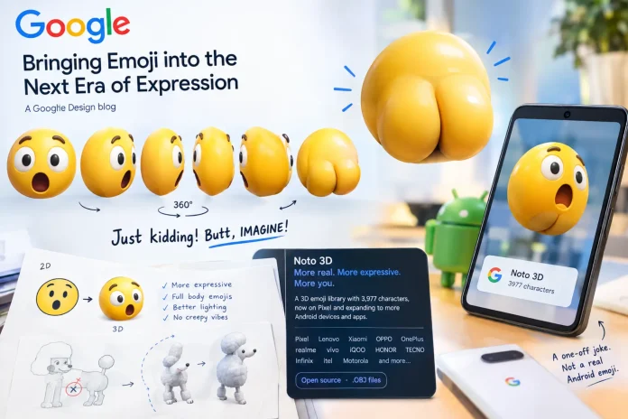Google Reveals Experimental Design Showing the Backside of 3D Emoji