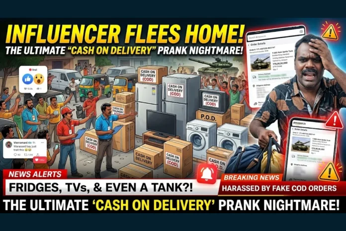 Indian influencer cash on delivery prank
