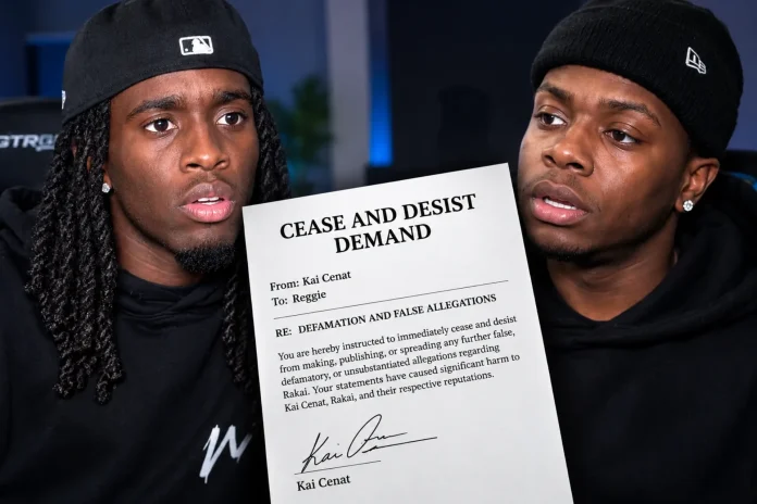Kai Cenat Serves Ex-Friend Reggie With Cease-and-Desist Over Rakai Allegations