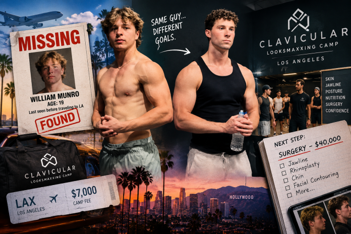 missing teen Clavicular looksmaxxing camp LA