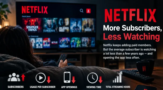 Netflix Subscribers Watching Less Content as Study Links Viewership Decline to Password Sharing Crackdown Netflix viewership decline password sharing crackdown