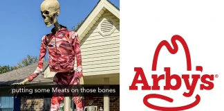 Arby’s Debuts $46.66 Meat Sweats Tracksuit Tailored for Home Depot’s 12-Foot Skeleton Arby's Meat Sweats tracksuit Home Depot skeleton