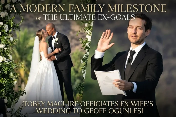 Tobey Maguire officiates Jennifer Meyer wedding Geoff Ogunlesi