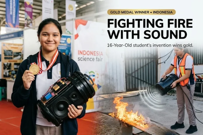 student invents sound wave fire extinguisher device