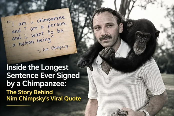 Inside the Longest Sentence Ever Signed by a Chimpanzee: The Story Behind Nim Chimpsky's Viral Quote
