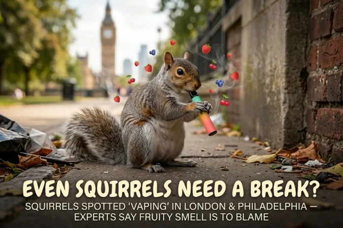 vaping squirrels viral videos London Philadelphia