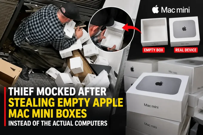Thief Ridiculed Online After Stealing Empty Apple Mac Mini Display Boxes